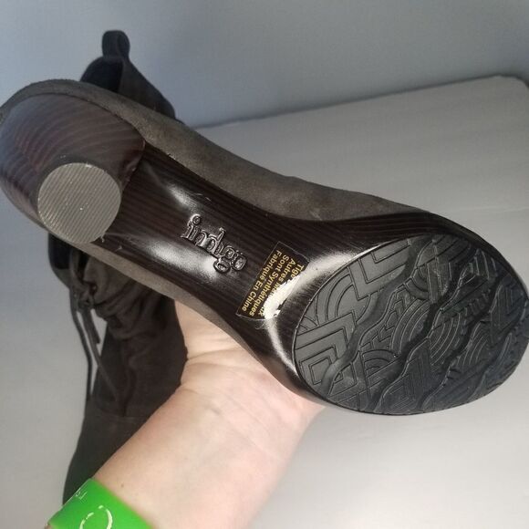 Clarks Indigo Gray Suede Slouch Ankle Boots Booties Heels Women's Size 9 - Picture 5 of 8